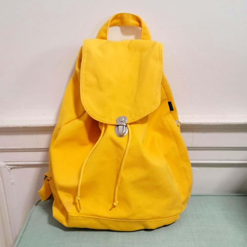 BAGGU drawstring canvas backpack, yellow